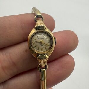 Vintage Bulova 23 Womens Watch 10K Rolled Gold Plate Speidel Band Needs Batery